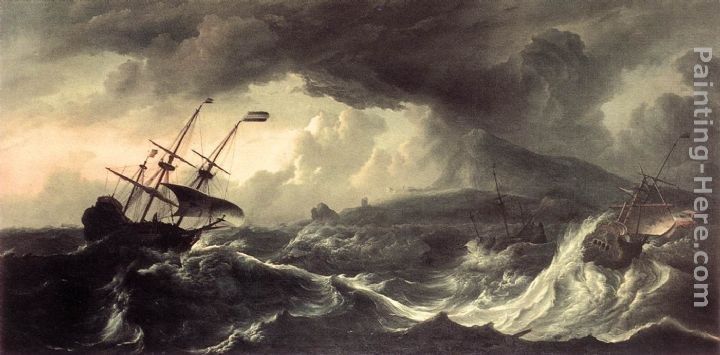 Ludolf Backhuysen Ships Running Aground in a Storm
